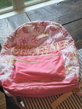 Smiley Retro Backpackwith Charlie Name